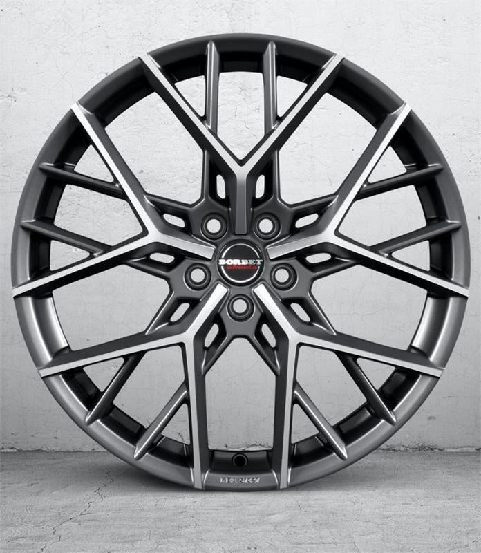 BY Dull Titanium Polished 8x18 5/112 ET44 60°