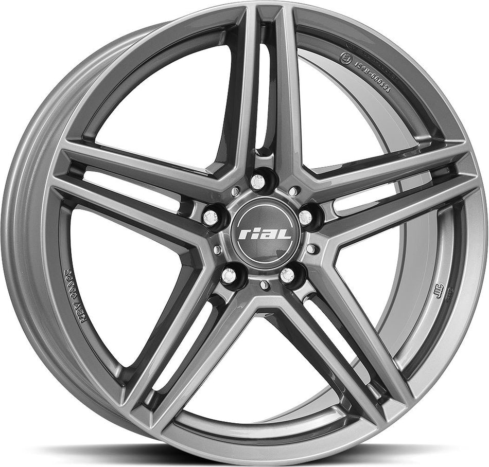 RIAL M10 Metal Grey 7x17 5/112 ET48.5 CB66,6 Kulkona R14