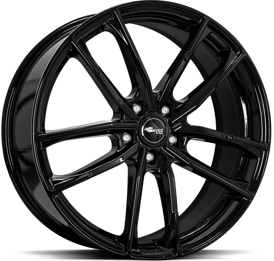 BROCK B38 Shiny Black 8x20 5/112 ET40 CB57,1 Kulkona R13