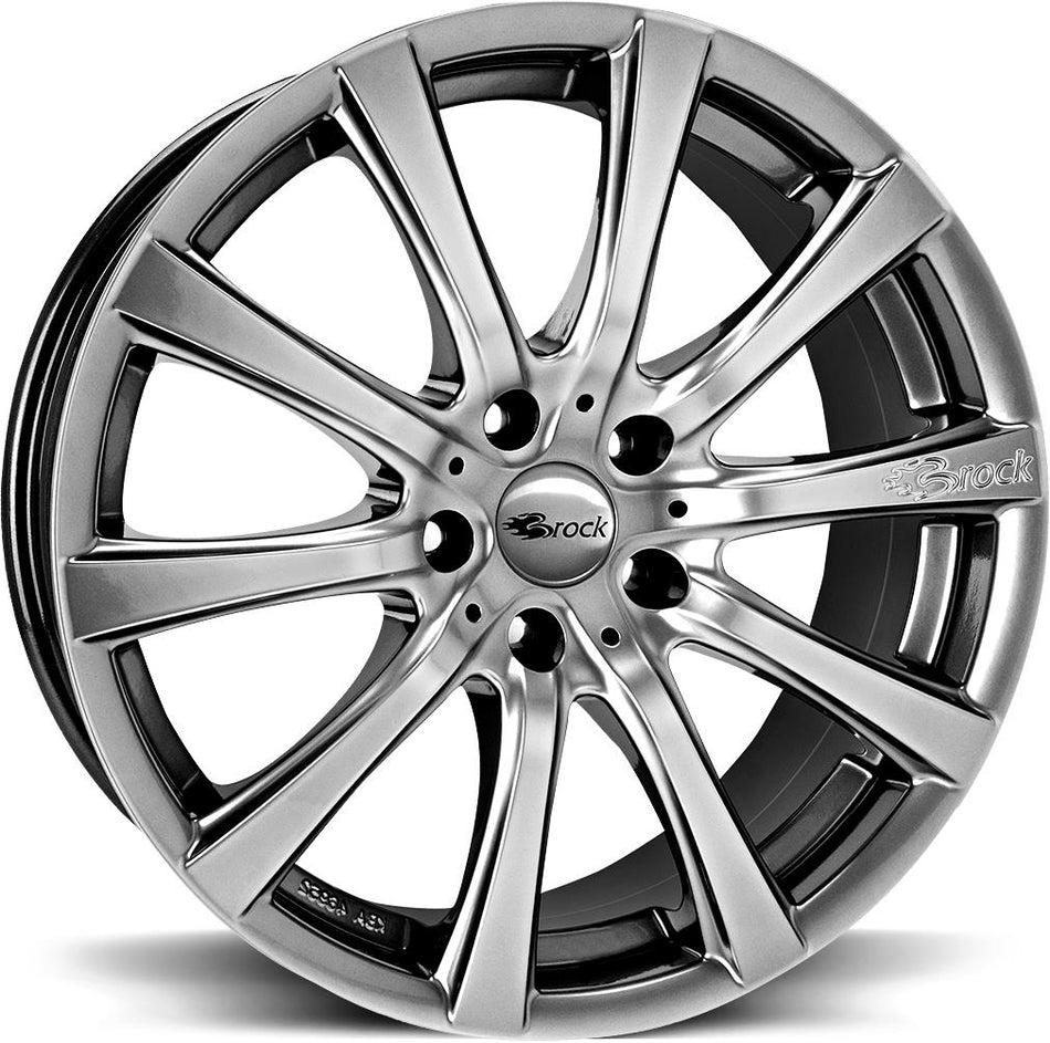 BROCK B21 Chrome Silver 9x18 5/112 ET21 CB66,6 60°