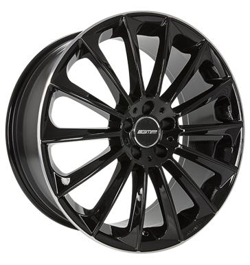GMP Stellar Shiny Black Diamond Lip 9,5x20 5/112 ET50 CB66,6 Kulkona R14
