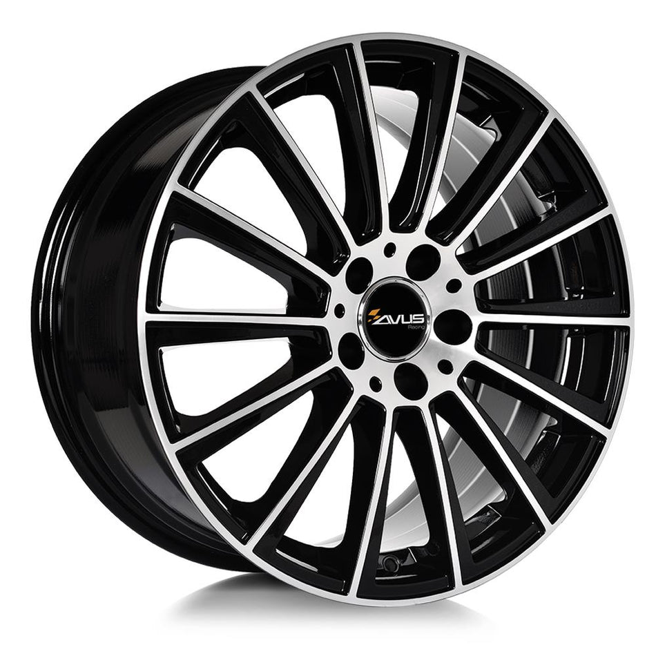 AVUS AC-M07 Black Polished 8,5x19 5/112 ET35 CB66,6 Kulkona R14