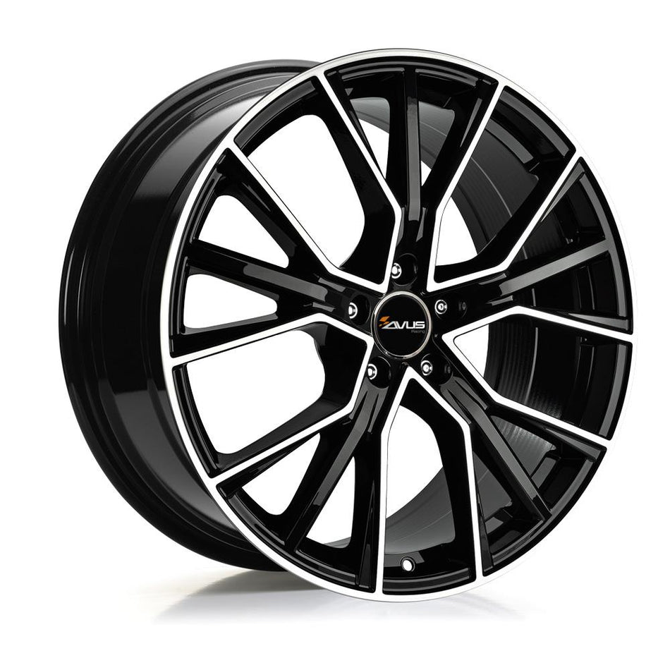 AVUS AF18 Black Polished 10x22 5/112 ET21 CB66,6 Kulkona R14