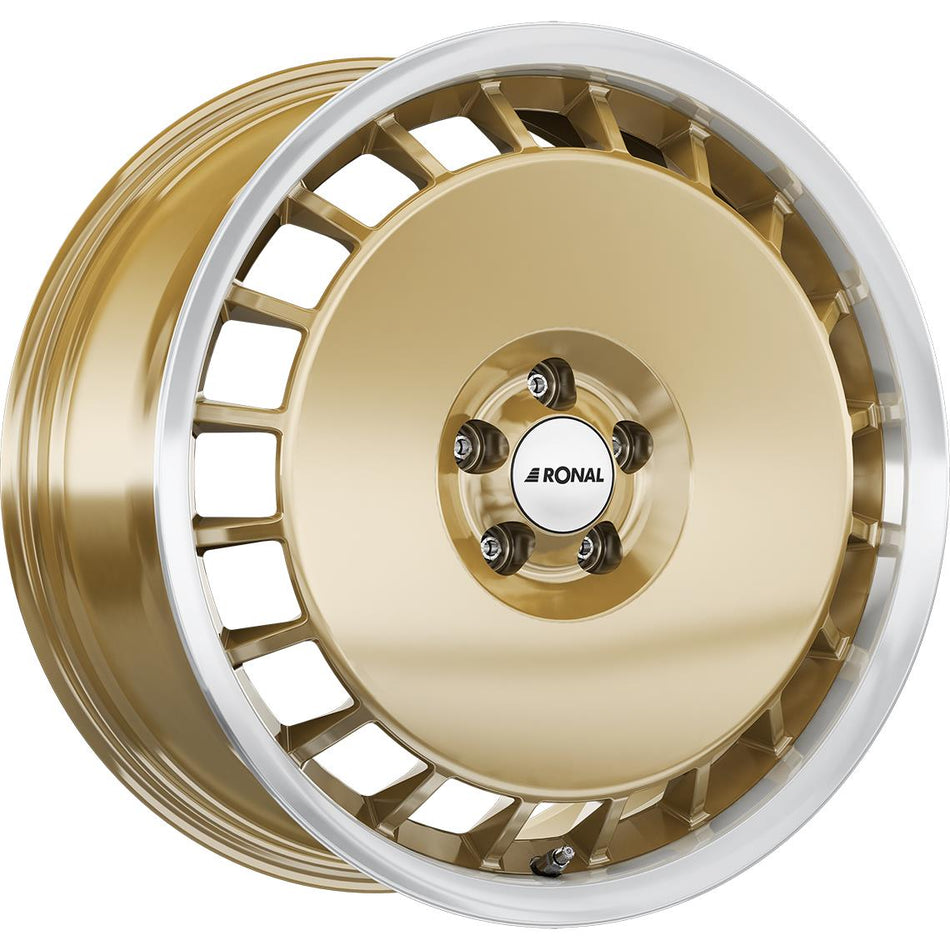 RONAL R50 AERO RACING GOLD RIM LIP CUT 7,5x16 4/100 ET38 CB68,0 60°