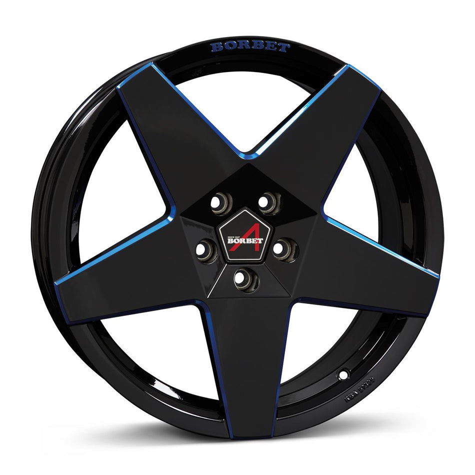 BORBET A black blue glossy 8,5x19 5/112 ET45 CB57.1