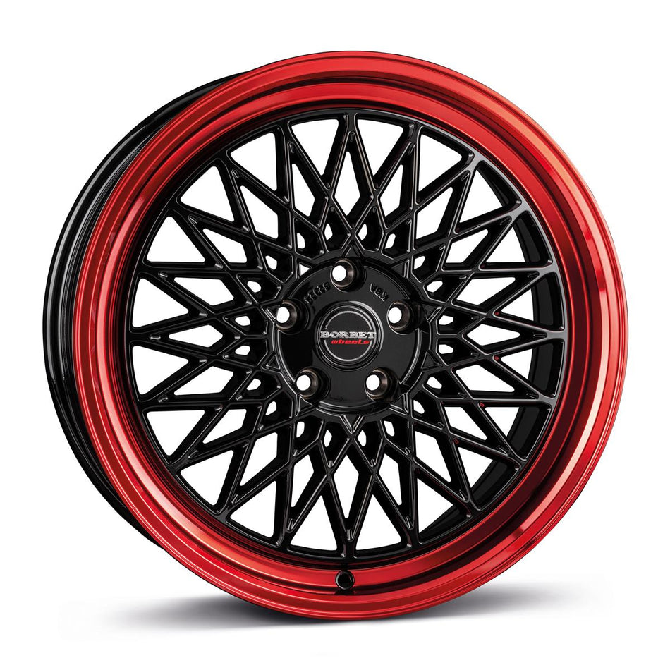 BORBET B black rim red 7x17 4/100 ET30 CB64,0 60°