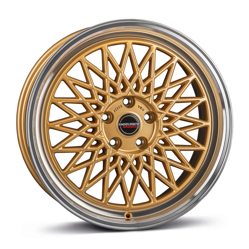 BORBET B gold rim polished 8x17 5/112 ET30 CB66,5 60°