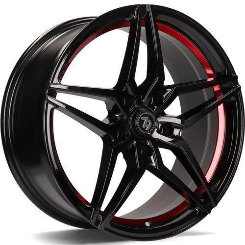 SV-A Black glossy red inner lip 8x18 5/120 ET30 CB72,6 60°