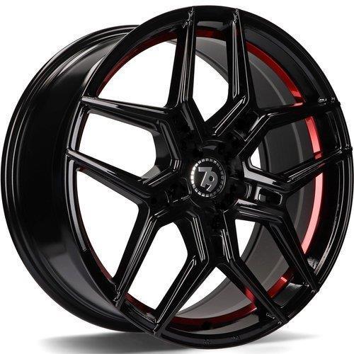 SV-B Black glossy red inner lip 8,5x19 5/120 ET33 CB74,1 60°