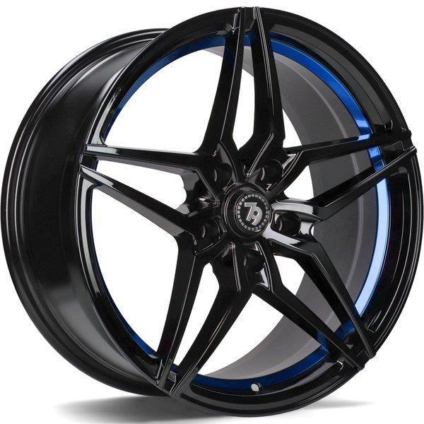 SV-A Black glossy blue inner lip 8x18 5/120 ET30 CB72,6 60°