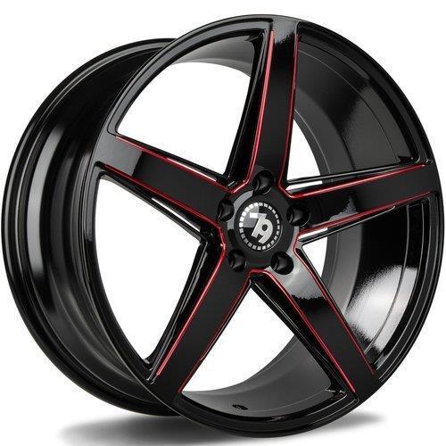 SV-N Black glossy milled red 9,5x19 5/112 ET38 CB66,5 60°