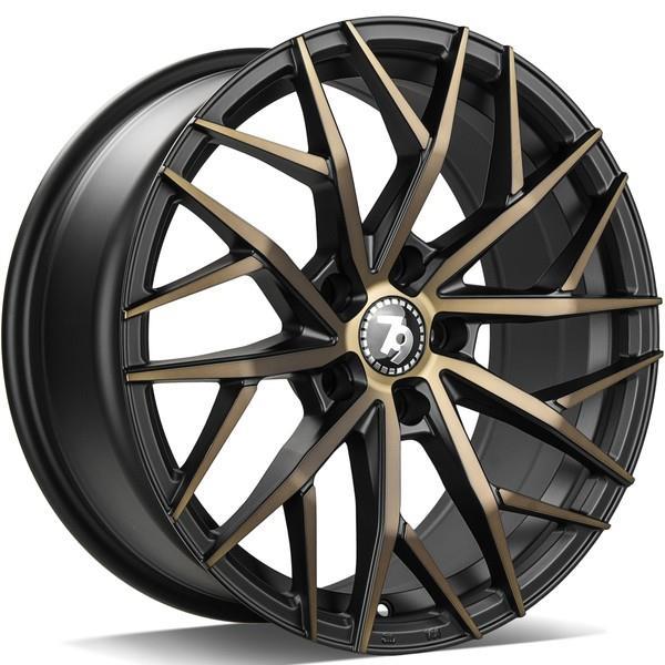 SV-C Black Glossy Gold Front 7,5x17 5/112 ET40 CB66,6 60°