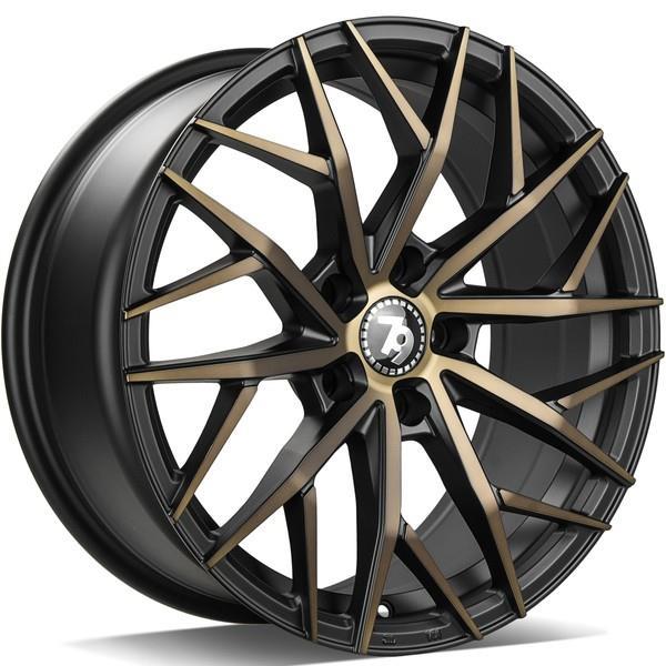 SV-C Black Glossy Gold Front 8x18 5/112 ET30 CB66,5 60°