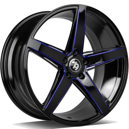 SV-N black glossy milled blue 8x18 5/112 ET35 CB66,5 60°