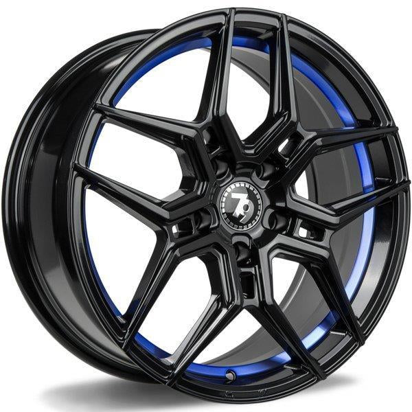 SV-B Black glossy blue inner lip 9,5x19 5/120 ET38 CB74,1 60°