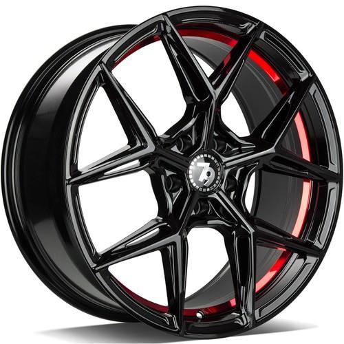 SCF-B Black glossy red inner lip 8x18 5/108 ET45 CB67,1 60°
