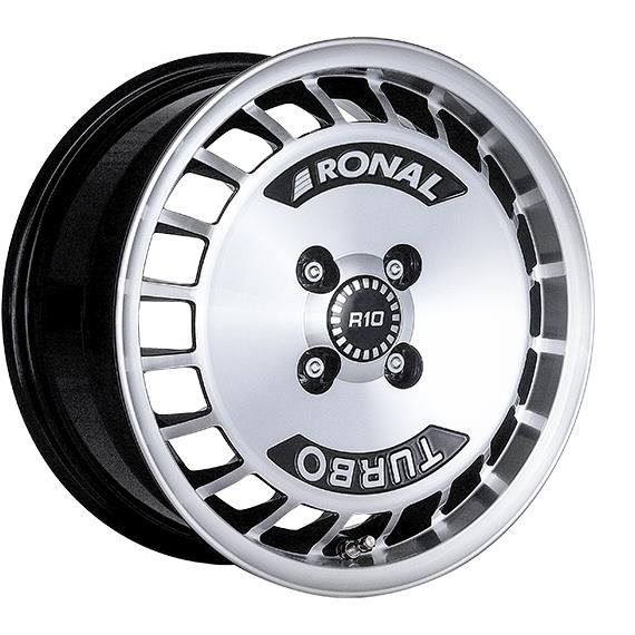 RONAL R10 TURBO BLACK FRONT CUT 7x15 4/100 ET28 CB68,0 60°