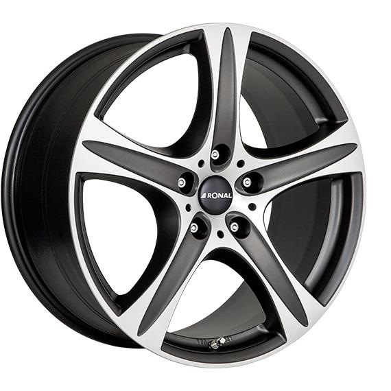 RONAL R55 SUV MATT BLACK FRONT CUT 7,5x17 5/120 ET55 CB65,1 Kulkona R14
