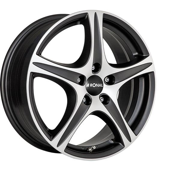 RONAL R56 MATT BLACK FRONT CUT 6x15 5/100 ET38 CB57,1 Kulkona R13