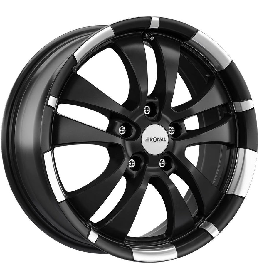 RONAL R59 JET BLACK MATT RIM LIP CUT 7x16 5/100 ET38 CB68,0 60°