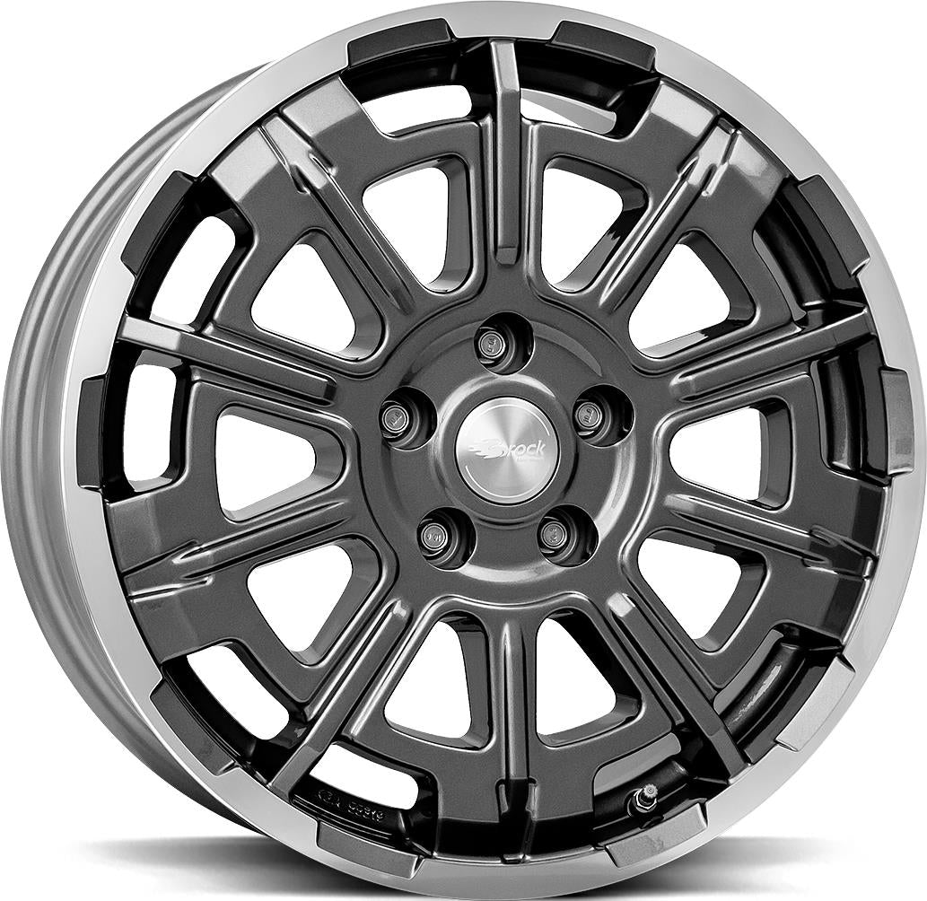 BROCK B45 Himalaya Grey Polish 7x17 5/120 ET55 CB65,1 Kulkona R14
