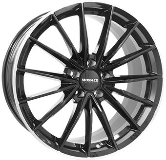 MONACO WHEELS GP14 Gloss Black / Polished lip 8x18 5/112 ET45