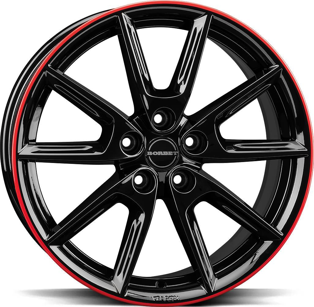BORBET LX19 Black Gloss Rim Red 8x19 5/112 ET40 CB66.5 60°
