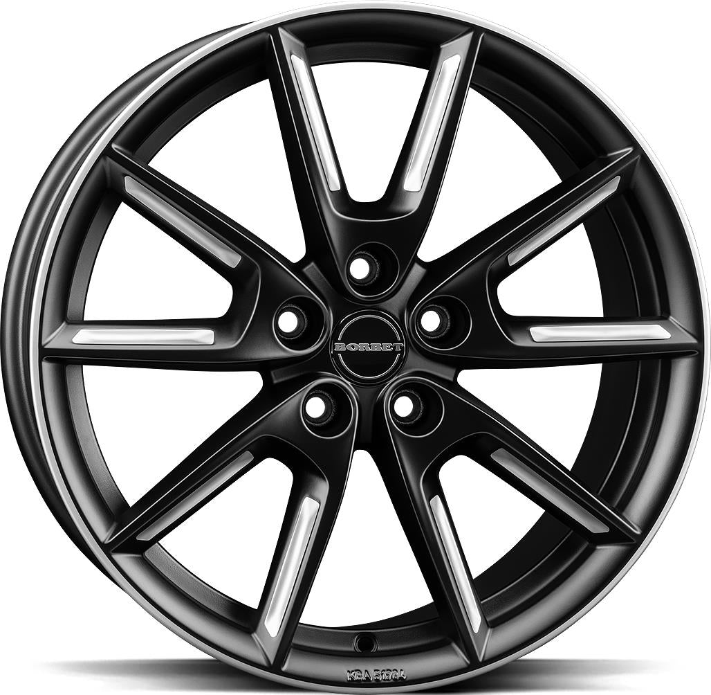 BORBET LX19 Black Matt Silv Spoke Rim 8x19 5/108 ET45 CB72.5 60°