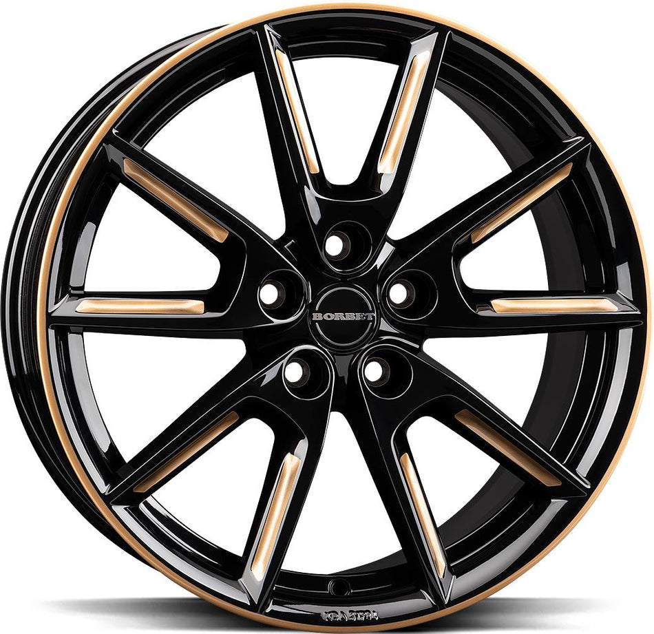 BORBET LX19 Black Gloss Gold Spoke Rim 8x19 5/114,3 ET50 CB72.5 60°