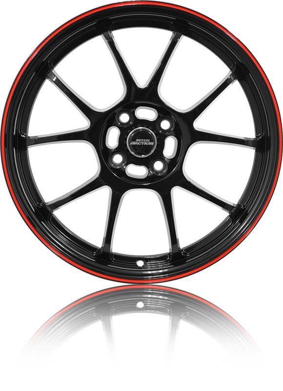 PHOENIX Gloss Black Red 7x16 4/108 ET25 60°