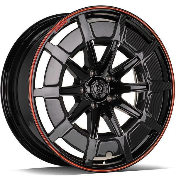 MF.7 Black Red Carbon Lip Cover 10x23 5/130 ET25 CB84,1 60°
