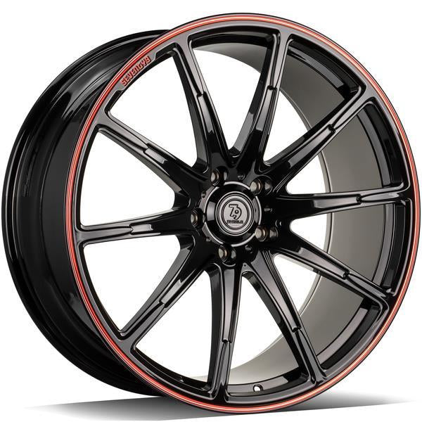 MF.7 Black Glossy Red 10x23 5/130 ET25 CB84,1 60°