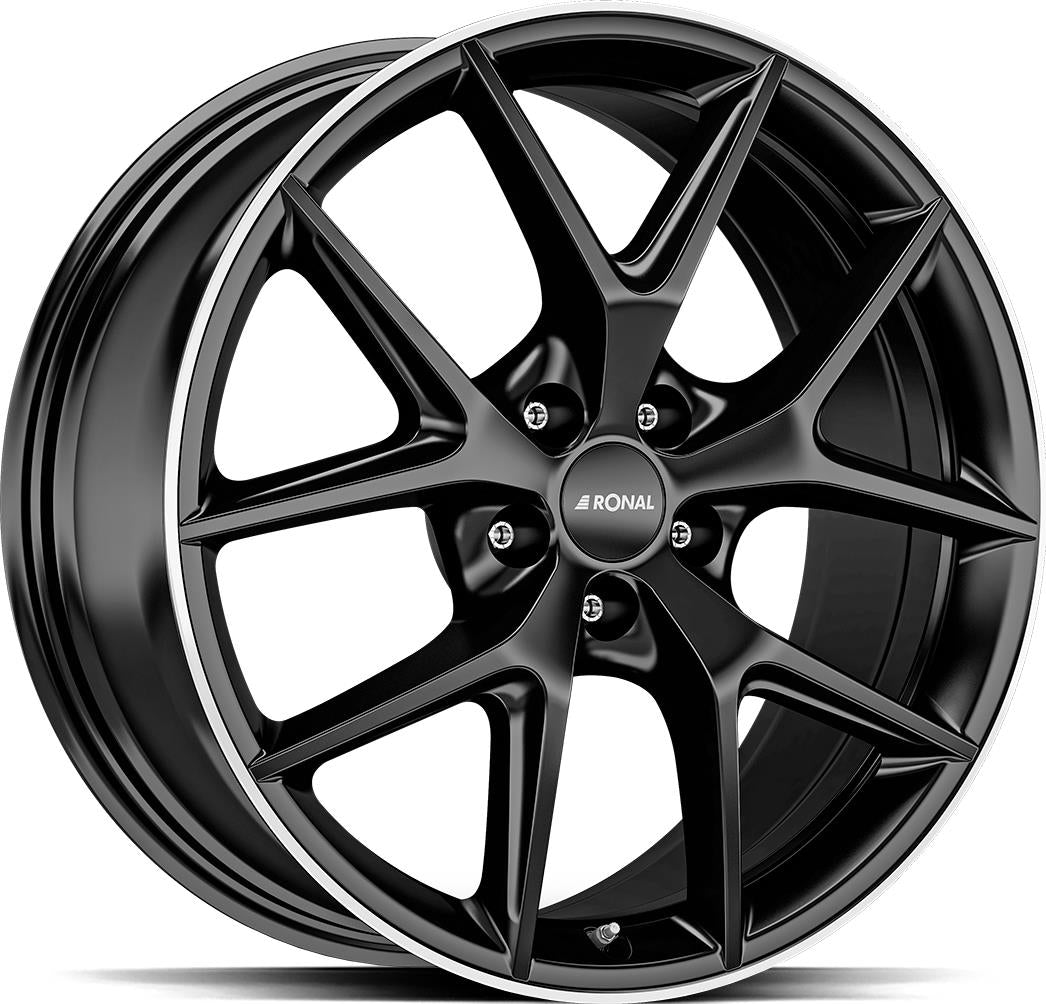 RONAL R75 Jet Black Matt Rim Lip Cut 8x19 5/108 ET45 CB68.0 60°