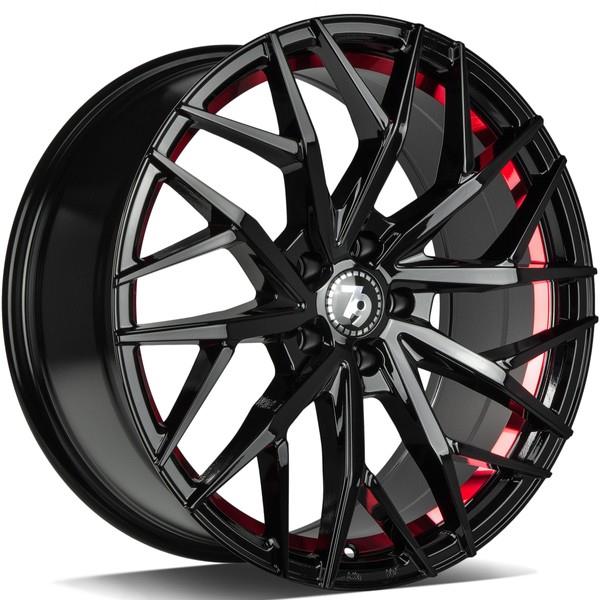 SEVENTY9 SV-C BGRIL- Black Glossy Red Inner Lip 8x18 5/100 ET40