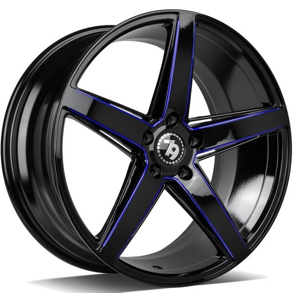 SEVENTY9 SV-N BGBR - black glossy milled blue 8,5x19 5/120 ET30