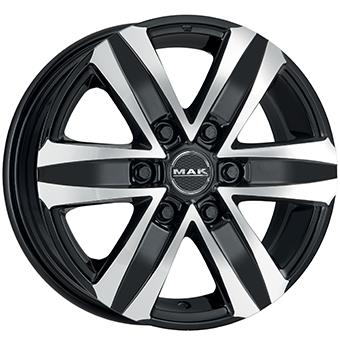 MAK Stone 6 Gloss Black / Polished 7,5x17 6/130 ET60