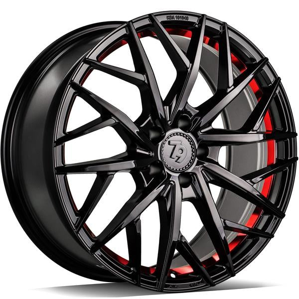 SEVENTY9 SSF-1 BGRIL - Black Glossy Red Inner Lip 8,5x19 5/114,3 ET40